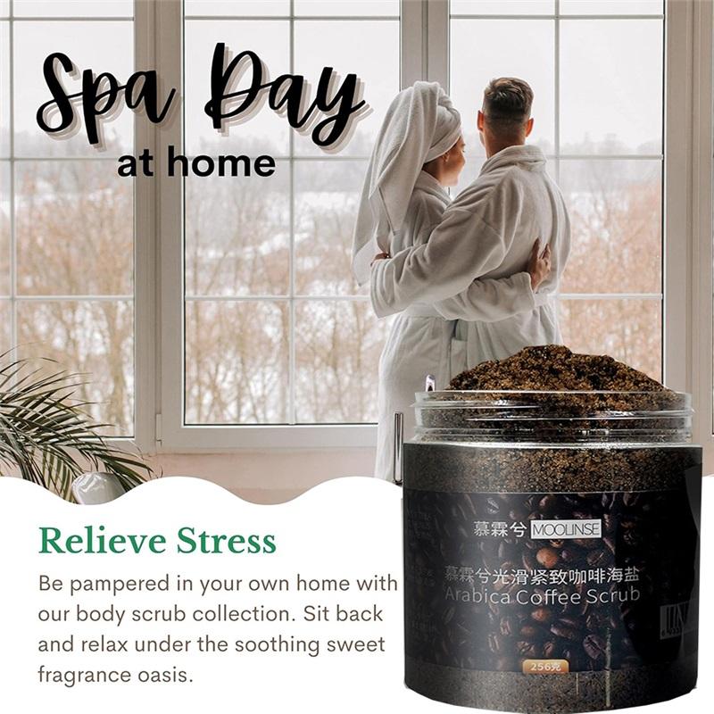 Super 256g Body Arabica Coffee Scrub Brightening Smooth Exfoliating For Anti Cellulite Moisturizing Body, Face, Hand, Foot Scrub