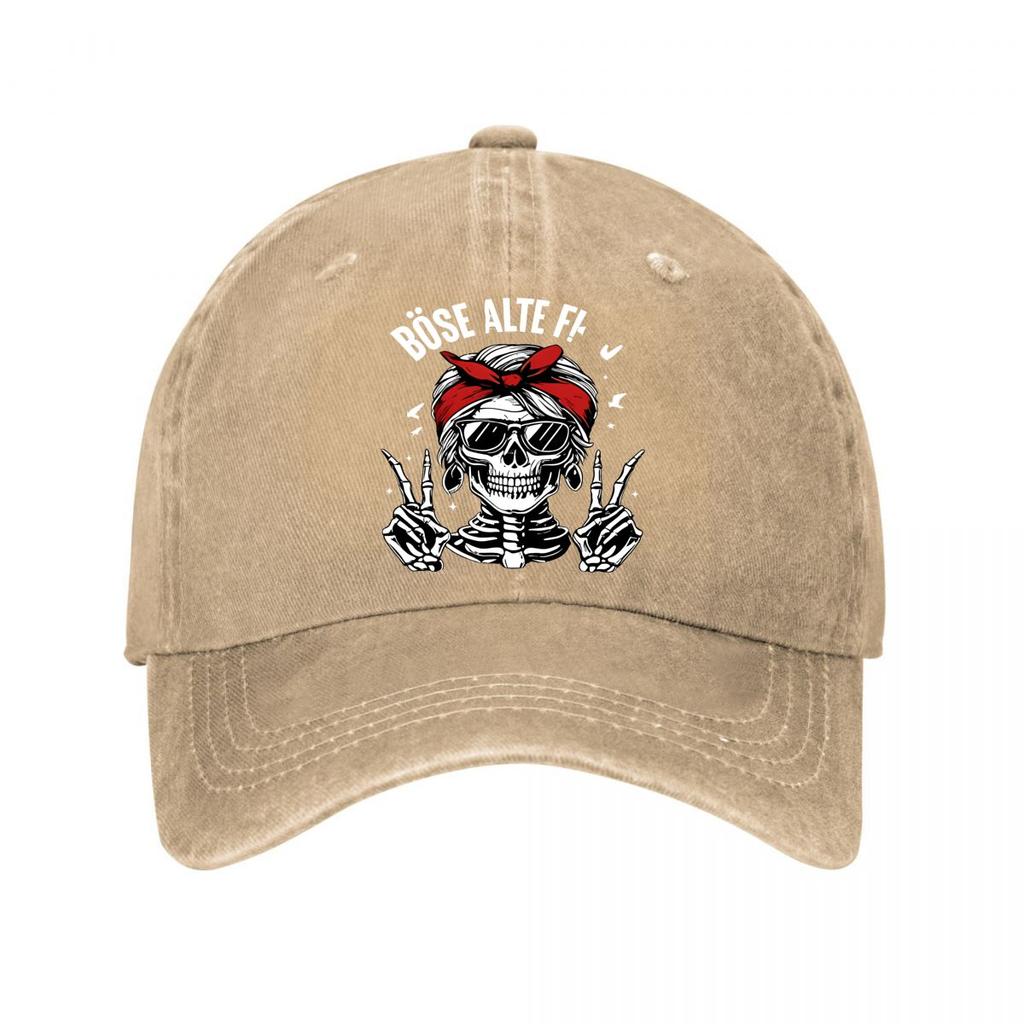 Rebel Dark Baseball Cap Skull Gesture Graffiti Street Culture Personality Wear Washed Baseball Cap