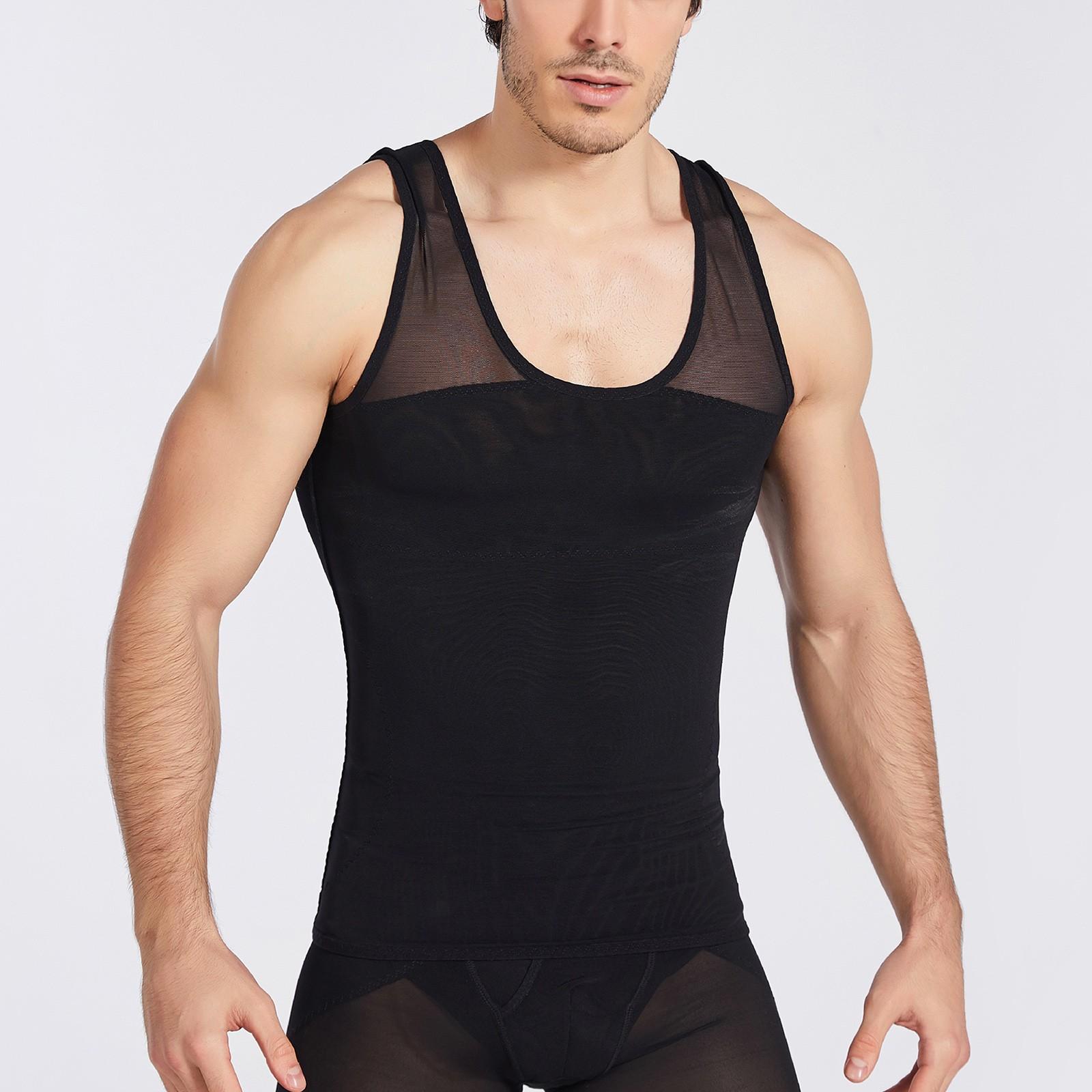 

Мужской дышащий утягивающий жилет для груди XXL чёрный