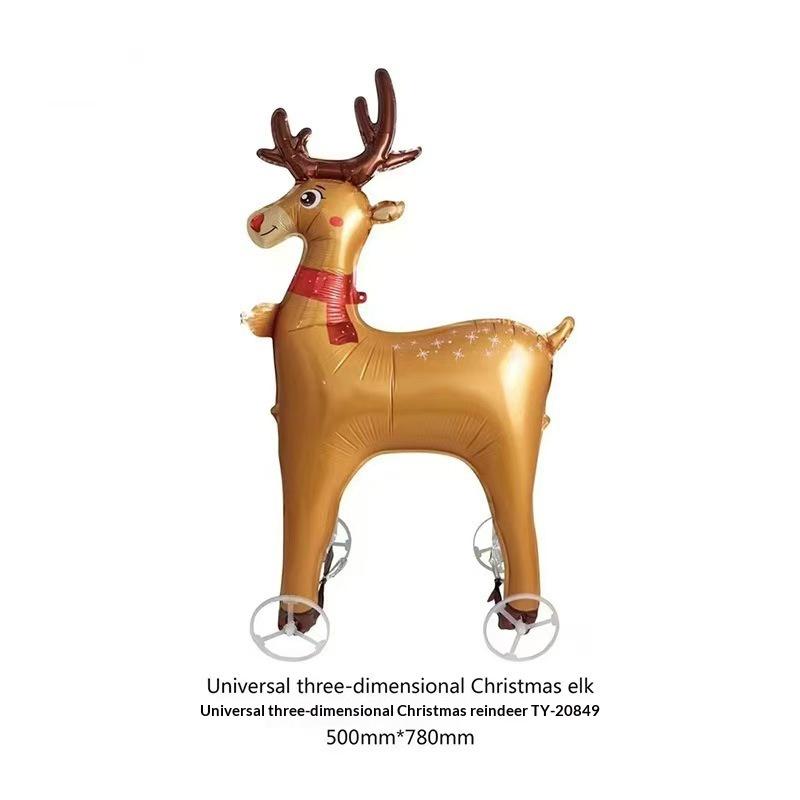 HUAHUAElephant Inspired Standing 4D Glow Foil Balloons with Wheels for Child's Birthday and Baby Shower DecorationsHUAHUA