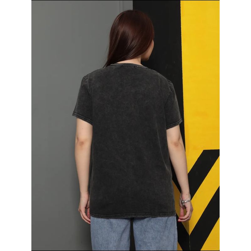 Western Style New Fashion Washed Distressed Print Short Sleeve T-shirt Top Printed Cotton T-shirt