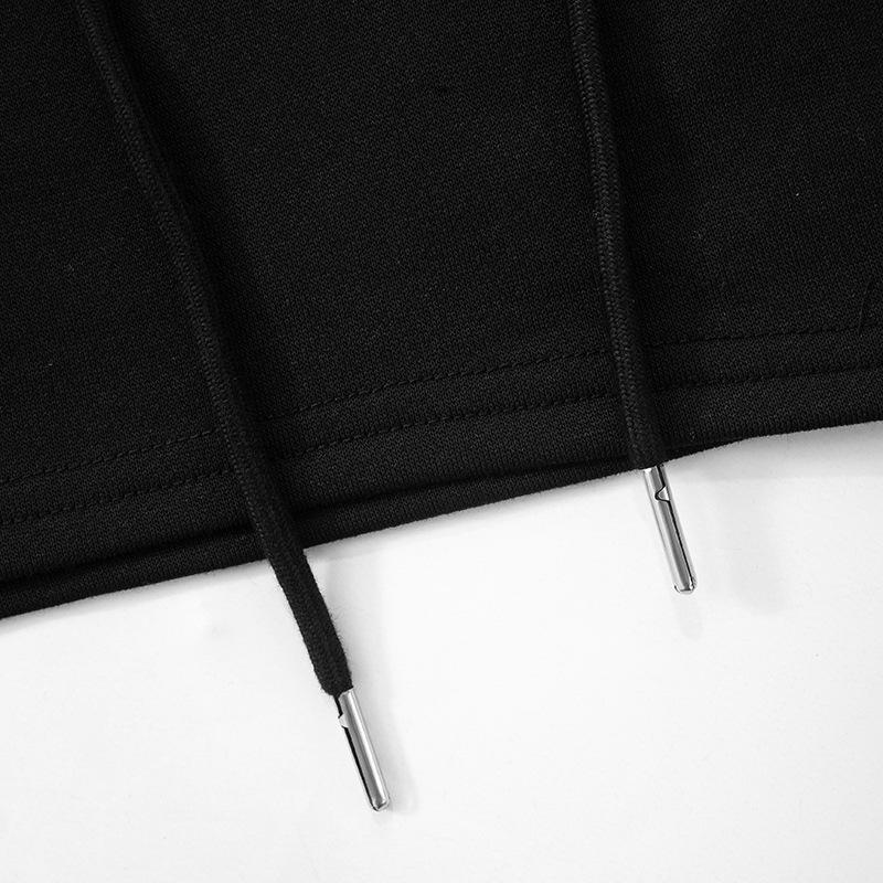 Damen Europäischer & Amerikanischer Herbst/Winter Einfarbige Lässige Kapuzen-Langarm-Cropped-Weste Zweiteiliges Oberteil