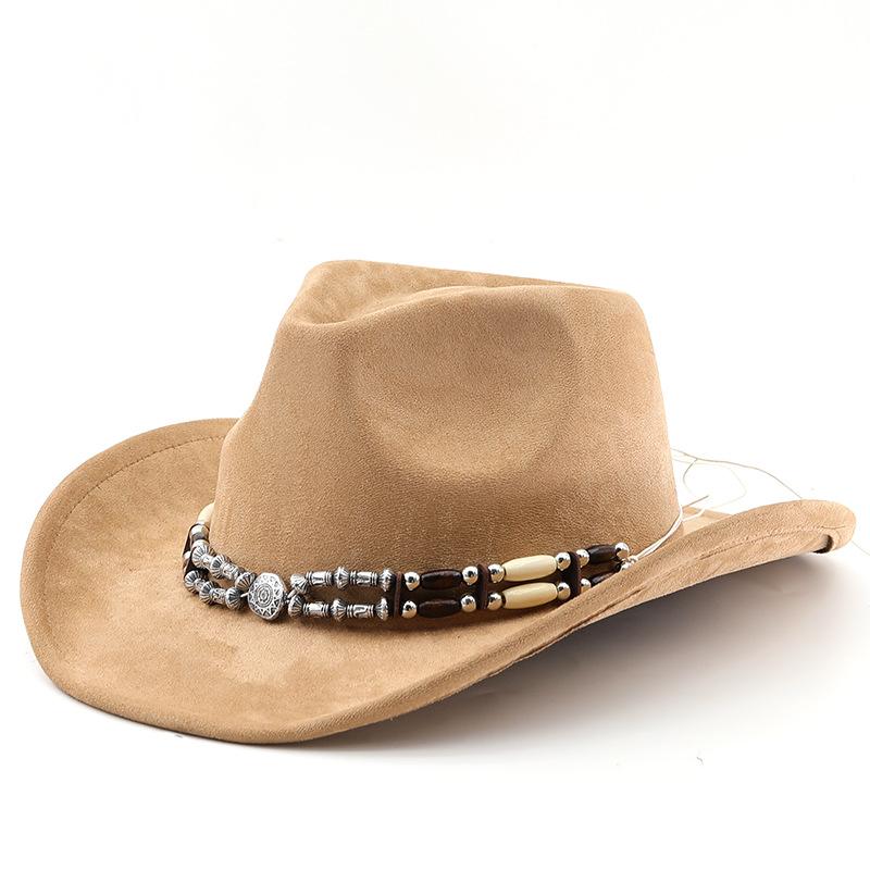 Bohemi Style Asian Tibetan Hat Female Shade Cowboy Hat Tibetan Top Hat Men's Suede Jazz Hat Big Brim Felt