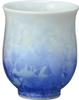 Kyoto Ware, Kiyomizu Ware, Touan Kiln, Large Teacup, Flower Crystal (white with Blue), KTA162-01