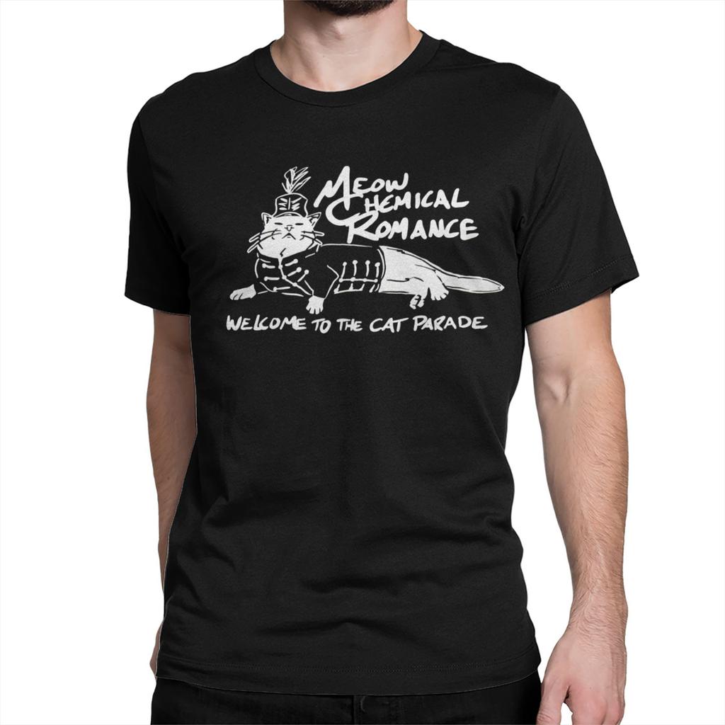 Cat Parade Band for Men Women T Shirts Punk My Chemical Romance Tee Shirt Short Sleeve T-Shirt Cotton 4XL 5XL 6XL Clothing