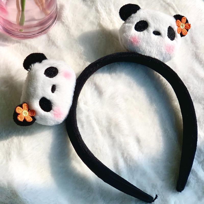 Adorable 2026 Panda Hair Accessory: Cute Round Headband & Funny Clip for Girly Wash Face Routine