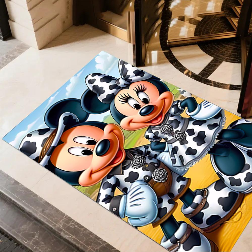 Mickey Minnie's Valentine Floor Rug Office Rug Suitable for Living Rooms Bedrooms Foyer Study room Antislip Carpet Anime Office Decor
