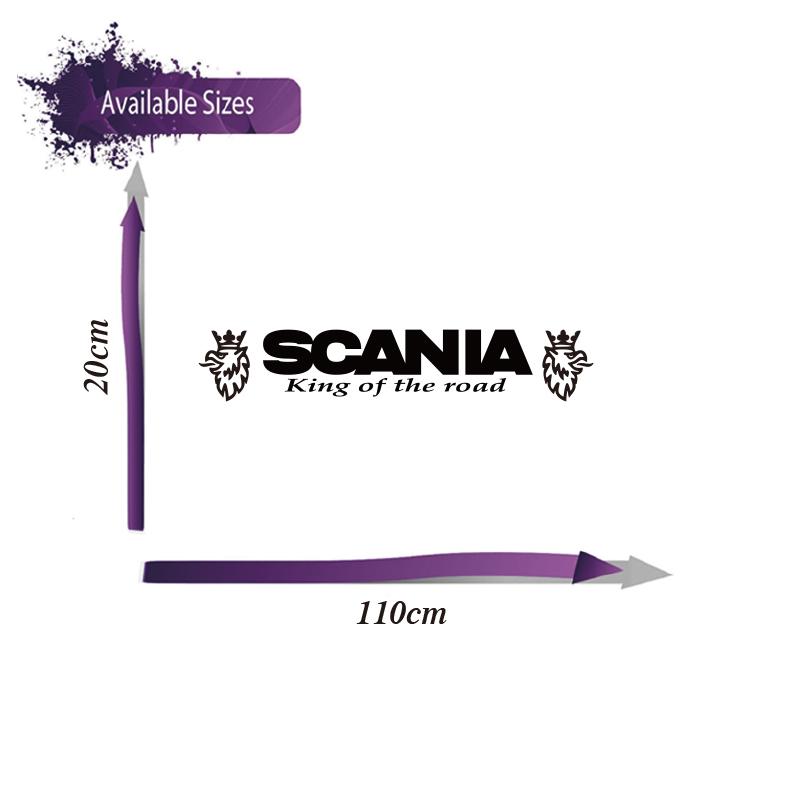 Samolepka King of The Road na sklo čelního skla kabiny nákladního auta Scania