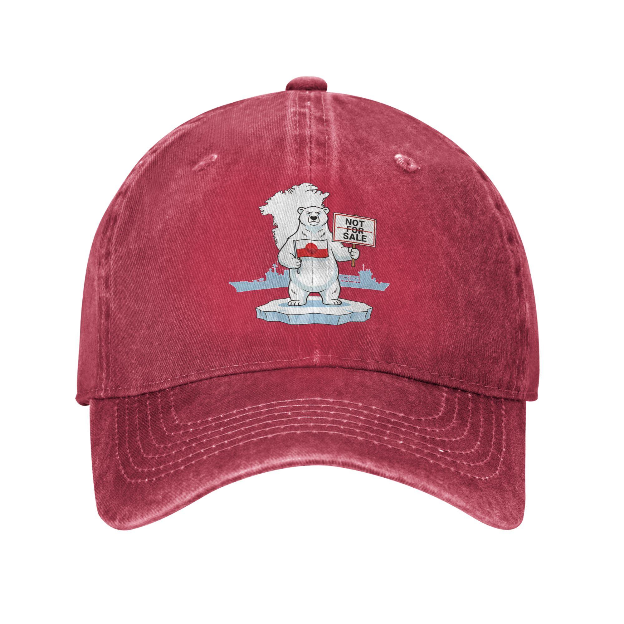 

Summer Greenland Is Not For Sale Polar Bear Greenland Flag Baseball Cap Sun Hot Sale Washed Trucker Hat Men Adult Baseball Caps One Size красный