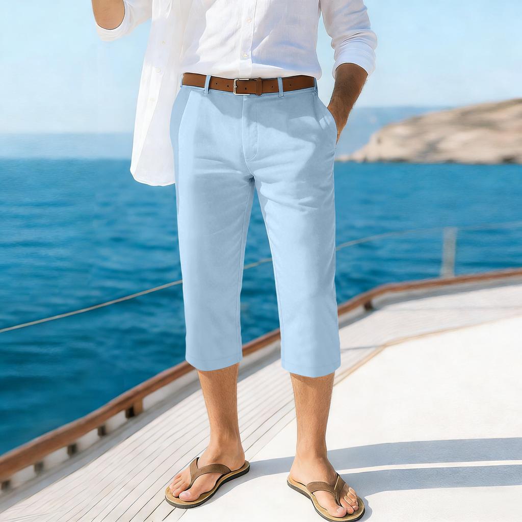 Herren Sport- und Freizeithose mit verkürztem geradem Bein