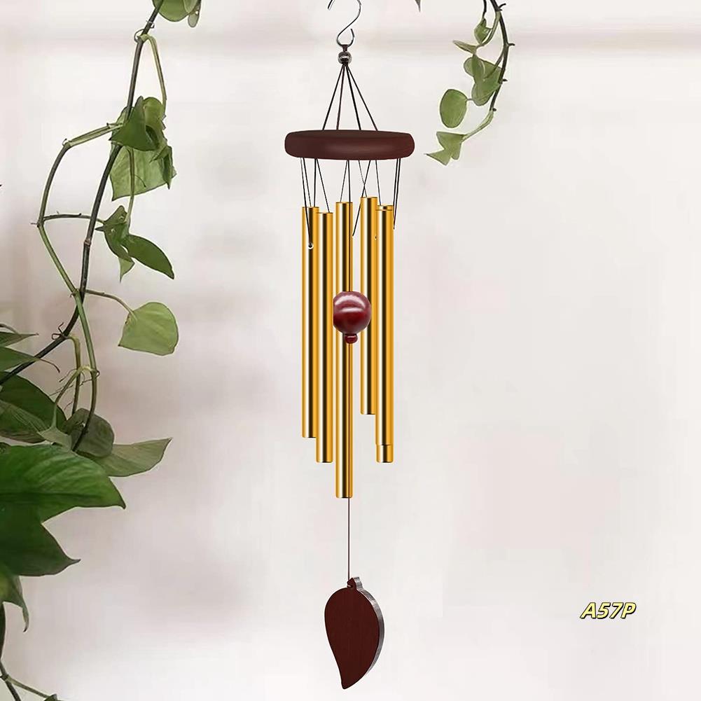 Wind Chimes Outdoor, Memorial Wind Chimes With Hook And 6 Tubes, Wooden Wind Chime Decor For Home, Garden, Patio