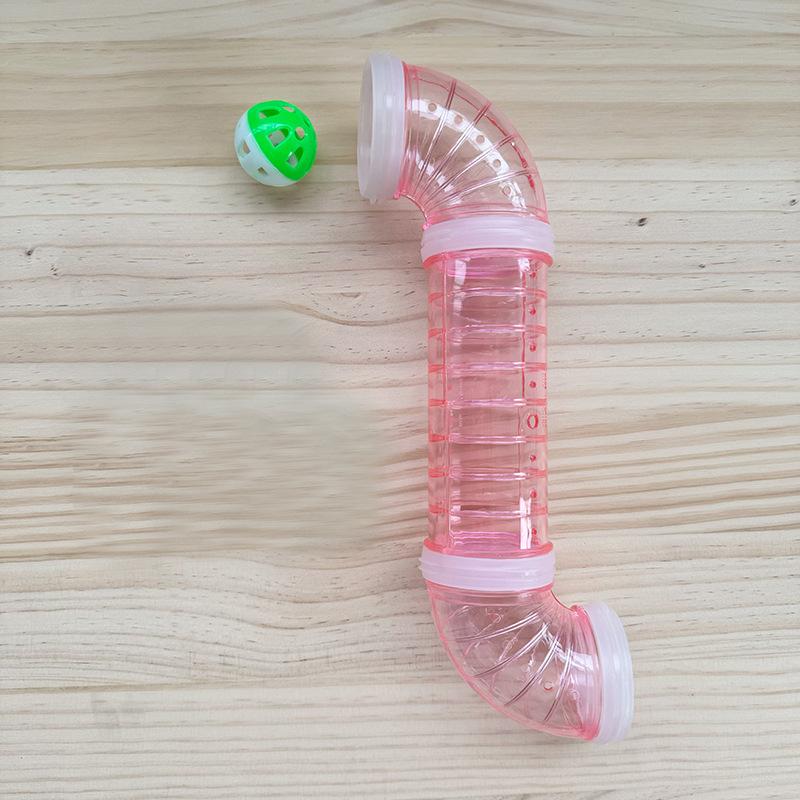 Golden Hamster Tunnel: Transparent Pipe for Crawling, Hiding, and Connecting.