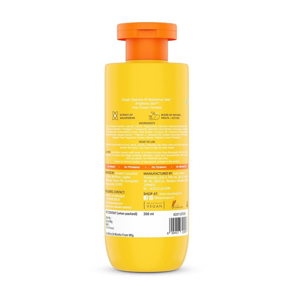Aqualogica Glow+ Silky Body Lotion 200 Ml Pack of 1 | 24-Hour Hydration & Nourishment for Normal To Dry Skin