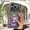 Phone Case: 2D Flat Suitable for iPhone 18 17 16 15 14 13 Pro, Transparent Four Corner Protective Case, Purple Glitter Little Bear, Christmas and Hall