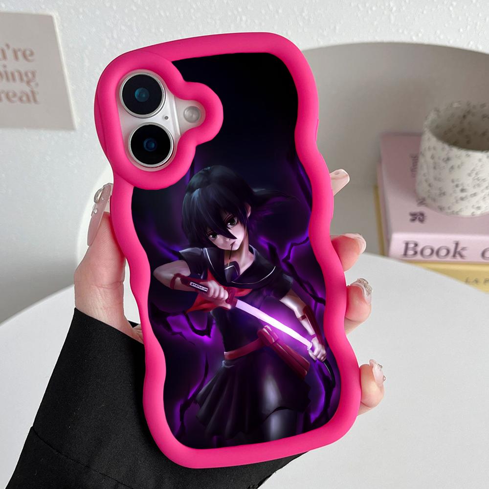 Akame Kurome Wavy Edge TPU Mobile Phone Case for iPhone 17 16 15 14 13 12 11 Air Pro Max Plus Colorful Cover