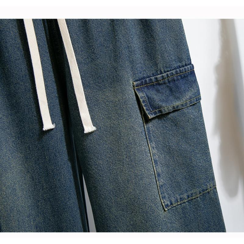 DIMANAF Plus Size Women Jeans Long Pants Thick Denim Cotton Loose Casual Elastic Waist Vintage Lady Winter Autumn
