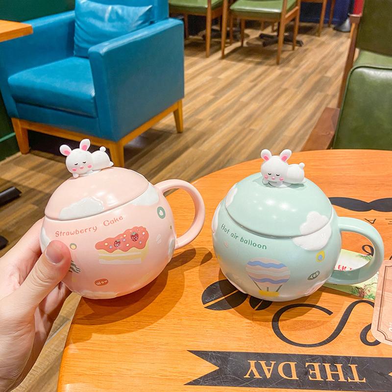 Cană ceramică cu desene animate drăguț iepure 3D cană pentru ceai cafea cești și căni ceașcă amuzant băuturi bucătărie sufragerie bar casă grădină