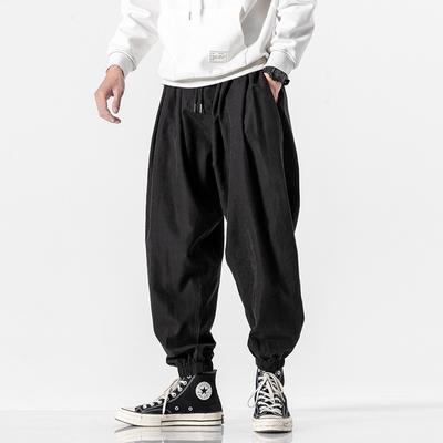 Nuovi Pantaloni Sportivi Larghi a Gamba Dritta Retro Giapponesi Estivi Pantaloni a Palloncino Larghi con Laccetti alla Caviglia Pantaloni Casual