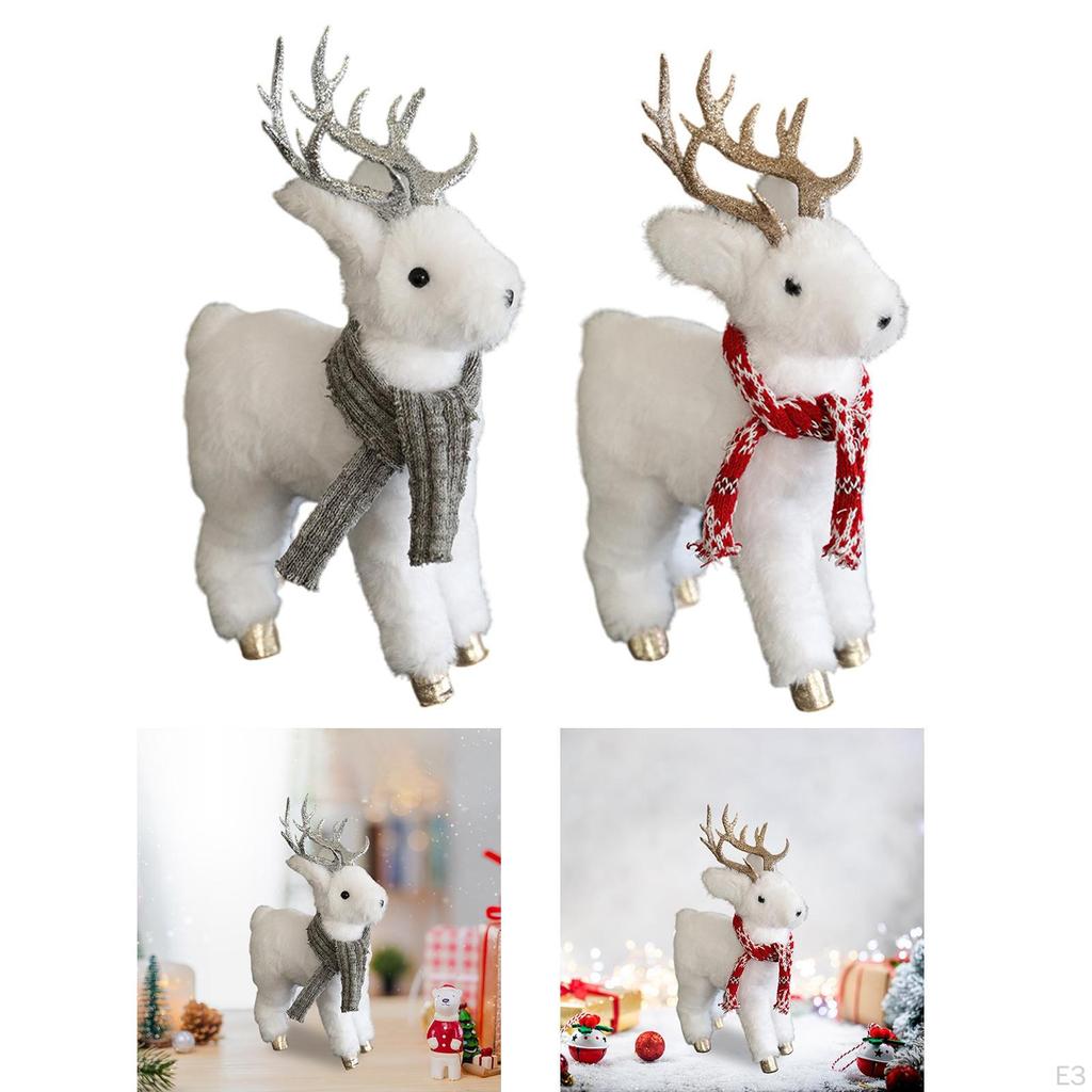Weihnachts-Rentier-Ornament aus Plüsch, schönes Sammlerspielzeug für den Festtisch, das Weihnachtsregal