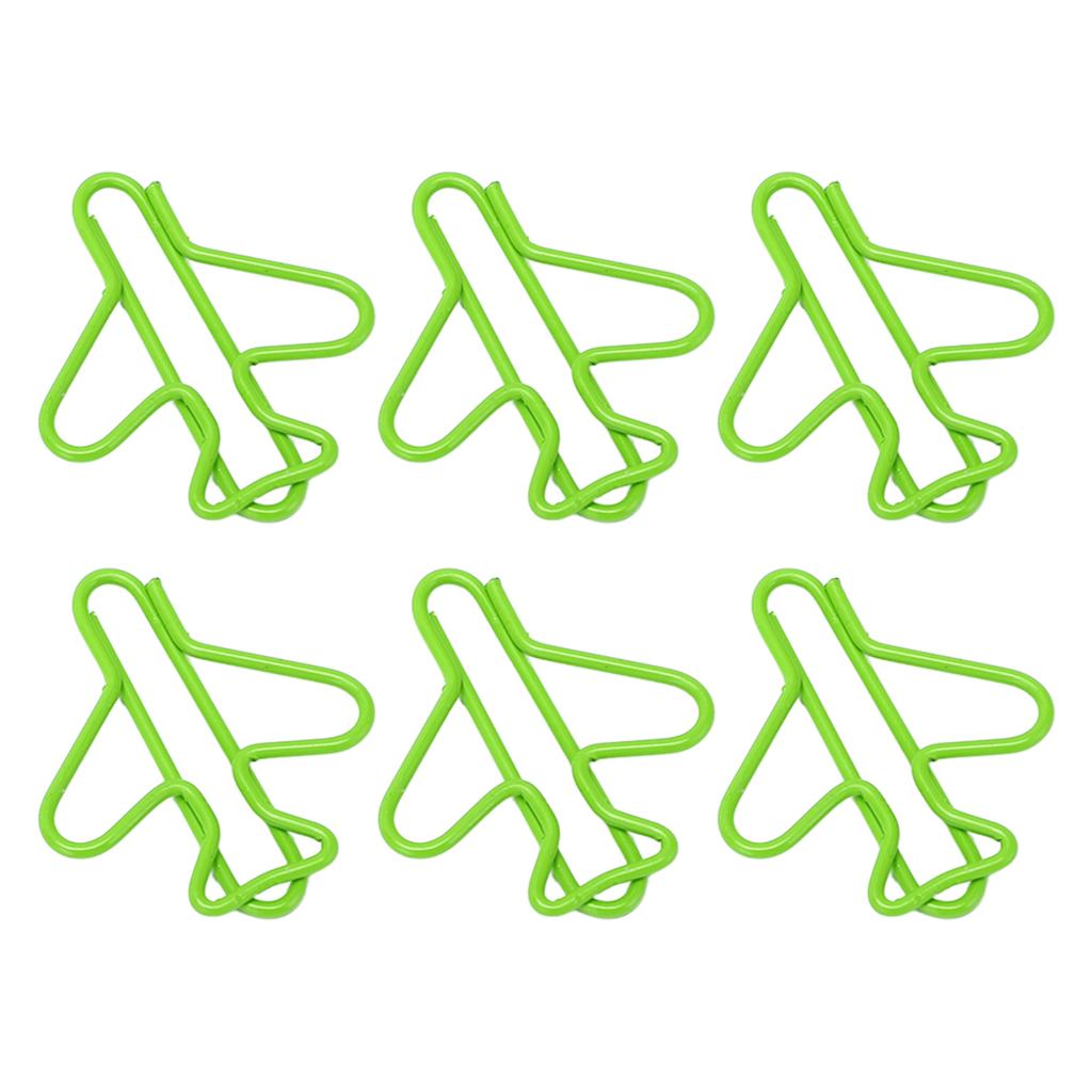 100Pcs Cute Paper Clips Plane Shape Design Covered Wire Bright Color   Paperclips for Scrapbook Card Papercraft