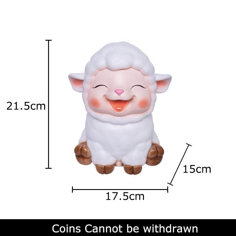 Cute Little Lamb Child Savings Jar Creative Piggy Bank Desk Decoration Ornaments Animal Resin Sculpture Room Aesthetic Decor