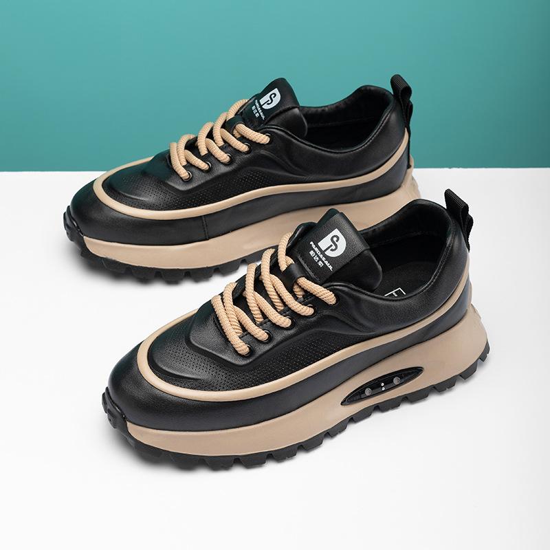 2025 Direktlieferung Europäische Station Herrenschuhe Herbst neu Luftpolster vielseitige Freizeitsportschuhe erhöhte Plateauschuhe Lederschuhe