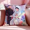 Anime M-My Happy Marriage Cushion Cover Breathable Linen Pillowcase Summer Odorless Eco-Friendly Invisible Zipper Washable