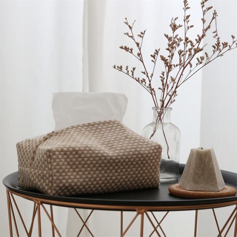 Cotton And Linen Tissue  Storage  Box Paper Dispenser Holder Household Accessories