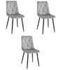 LIBRA Chair - Silver-gray Velvet / Black Legs X 3