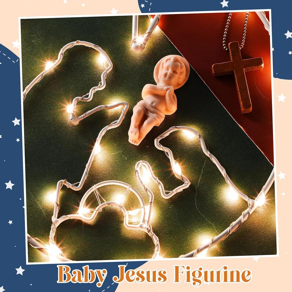 King Cake Babies Bakers Dozen Set with Gift Bag and 13 Sweet Baby Jesus Figurines Party Cake Decoration