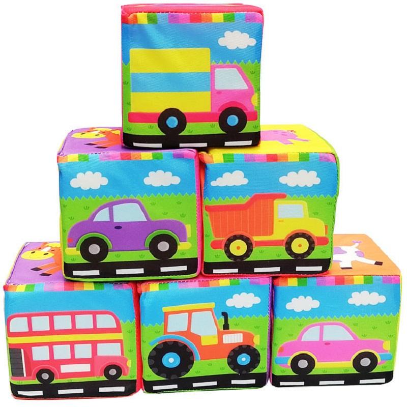 First-Class 6Pcs First-Class Cloth Construction-Set High-Standard Assembly-Bricks First-Class Baby Infant Superior-Grade Soft Superior-Grade Plush