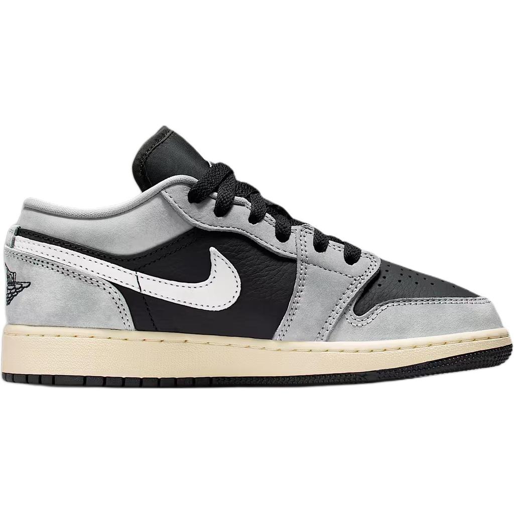 Jordan Air  1 Low SE Comfortable Versatile Low-Top Kids Sneakers Unisex Sneakers Black Gray HQ2021-012