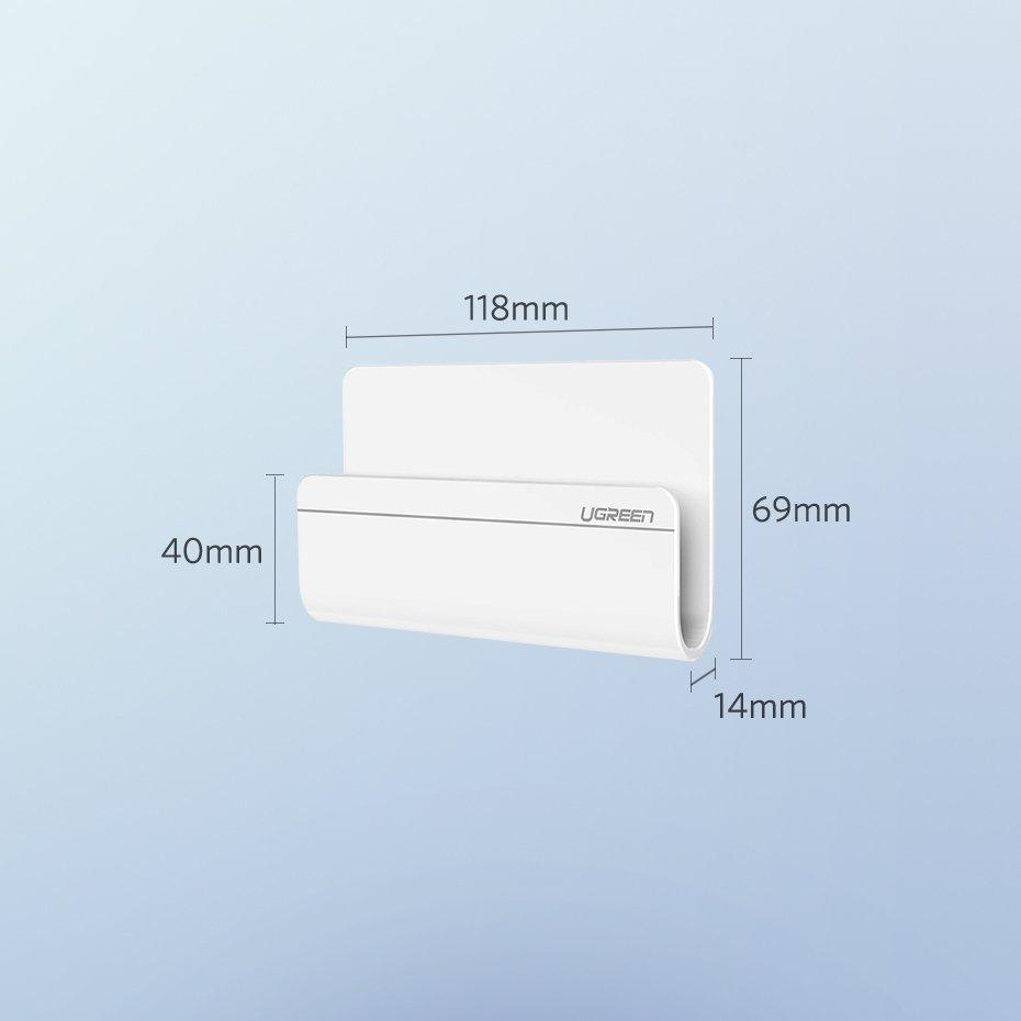 Ugreen Model 30394, Universal Phone Charging Wall Mount Stand, Elegant White Finish