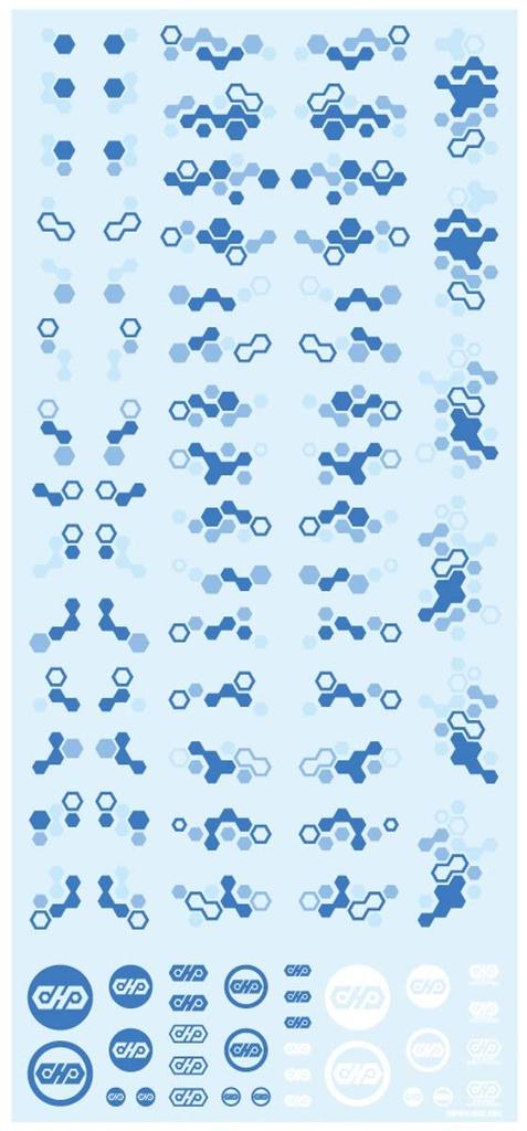 HiQ Parts Hex Camouflage Decal 2 Blue for Plastic Models (1 Decal) (HEXC2-BLU)