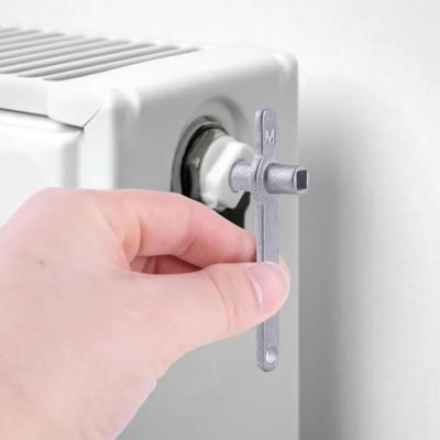 Llave de Radiador de Acero Inoxidable Agujero de 5 mm Núcleo Calefacción Eficiente Purga de Radiador Llave Construcción Metálica Herramienta Esencial