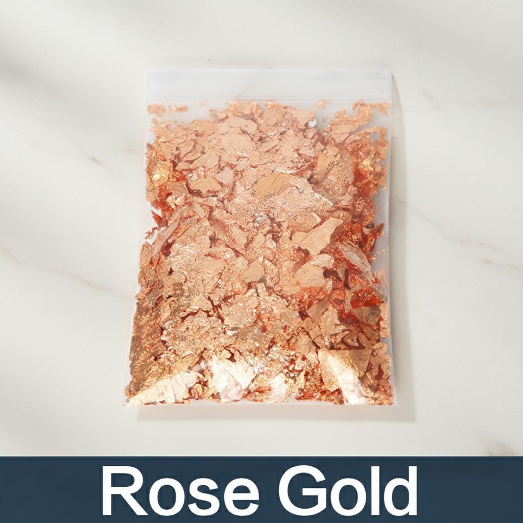 

Gold Leaf Flakes Silver Rose Gold Confetti DIY Nail Art Decoration Foil Paper Party Supplies