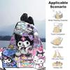 1pc Kuromi & Hello Kitty Blanket, Soft Throw for Home Decor, Gift Idea, Living Room, Travel, Camping, Car Blankets, Beach, Office Naps, Suitable for A