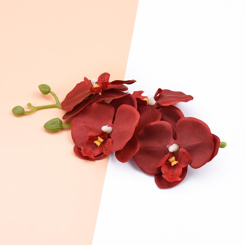 4Pcs/Bundle Home Decoration Accessories Decorative Flowers Wreaths Silk Butterfly Orchid Vases Home Diy Decor Artificial Flowers