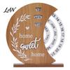 Office Desk Accessories for Men Wooden Perpetual Calendar, Manual Rotating Calendar Home Natural Wood Decor, Creative Date Month Week Display Desktop