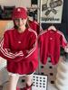 Stylish Parent-Child Red Sweatshirts - Family Matching Outfits for Three or Four, Perfect for Chinese New Year