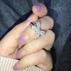 Bow Tie Square Zirconia Ring Elegant Luxury Simulated Diamond Wedding Ring for Women
