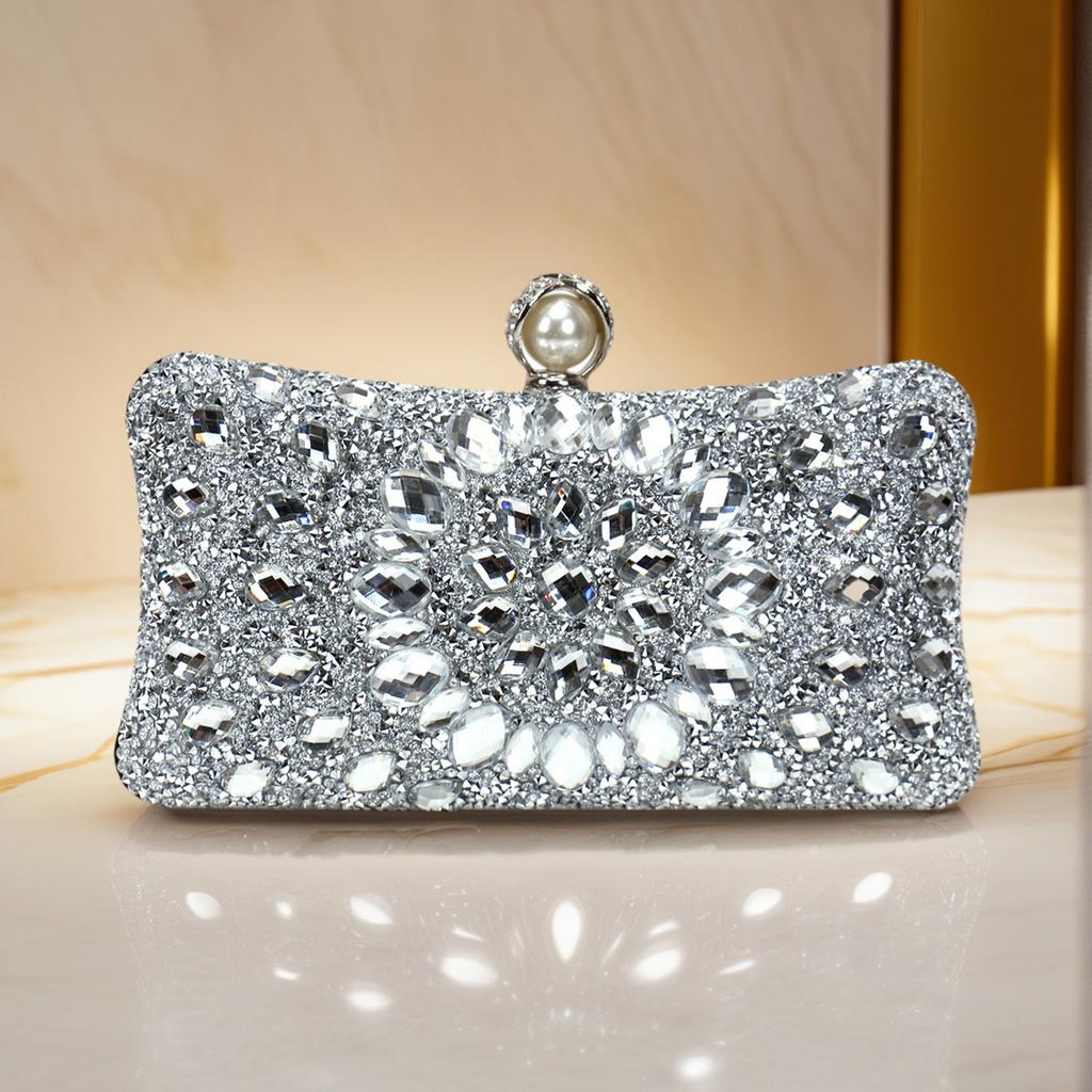 Acrylic Diamonds Evening Bags Party Wedding Clutch Rhinestones  Design Chain Shoulder Handbags