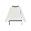 Fila Striped V-Neck Pullover Knit Sweater Women Sweater Steam-White F11W411403F-IV