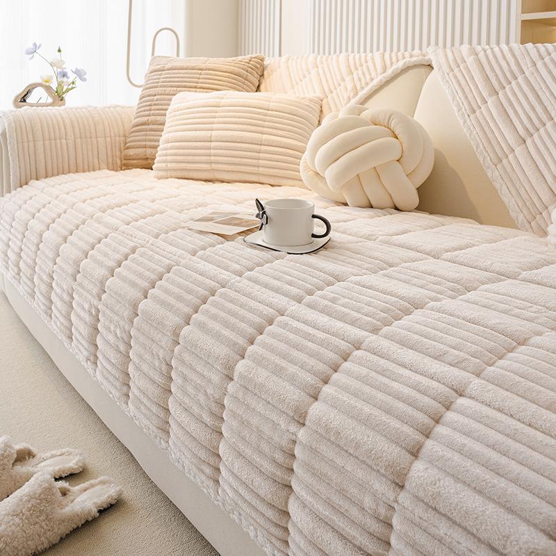 Plush Sofa Cushion  New Thickened Non-Slip Seat Cushion Autumn And Winter Milk Fleece Sofa Cover Seat Cushion Cloth