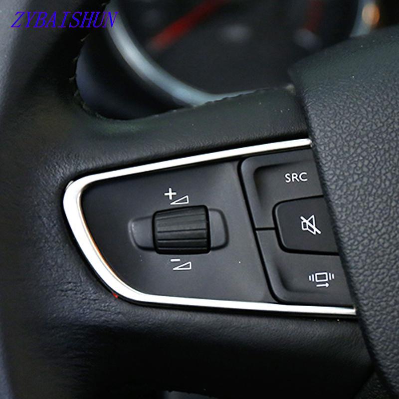 Stainless steel Car Steering Wheel Decorative Strips Cover Trim Stickers Fit For Peugeot 408 508 2014
