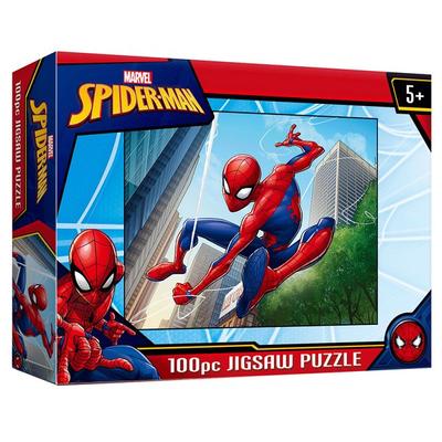 B&B Puzzle Marvel Spiderman Jigsaw Puzzle M101, 100 Pieces, Mixed Colors Jigsaw Puzzle, Childrens Games, Educational Toys