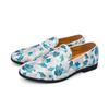 Men’s Printed Flats Loafers Dress Monks Shoes Men Slip on Pointed Toe Tuxedo Rock Club Shoes Plus Size