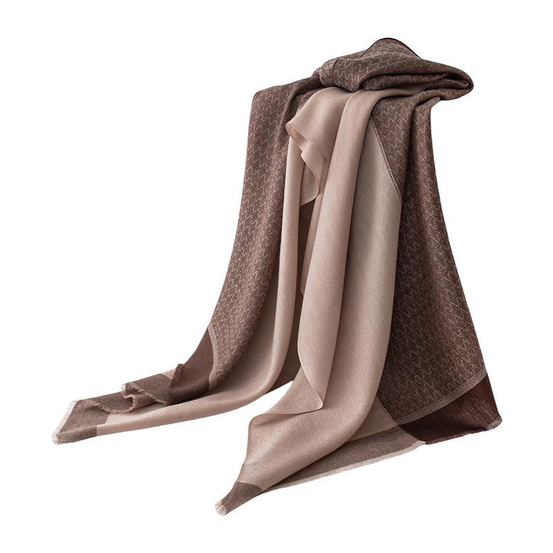 Men's Scarf Pure Cashmere Scarf Jacquard Small Diamond Print Scarf High End Gift