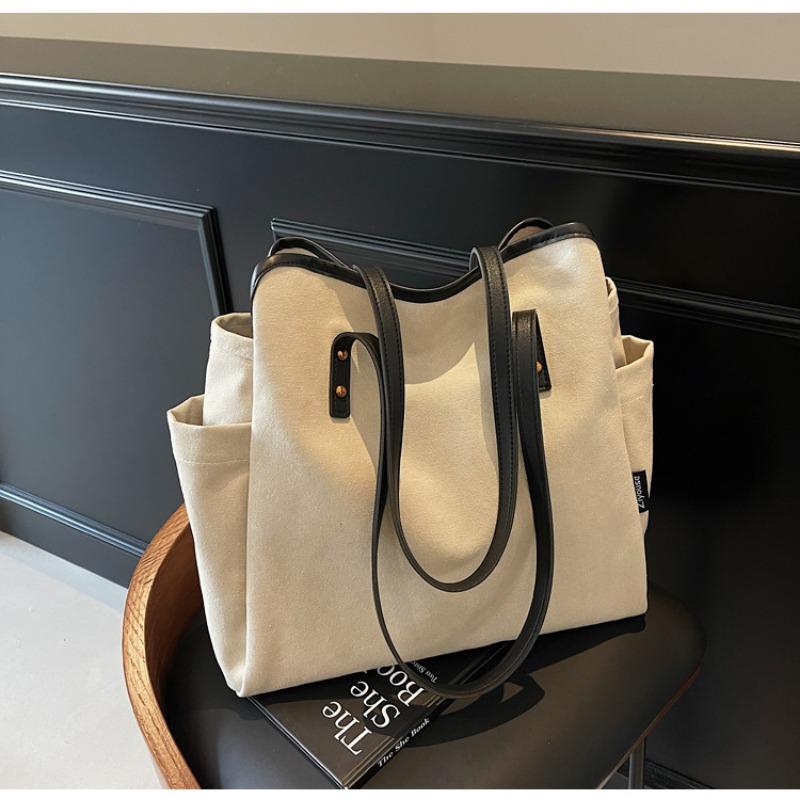 

Холщовая сумка женская большой вместимости новая осенне-зимняя повседневная на плечо сумка для поездок на работу универсальная модная сумка-тоут