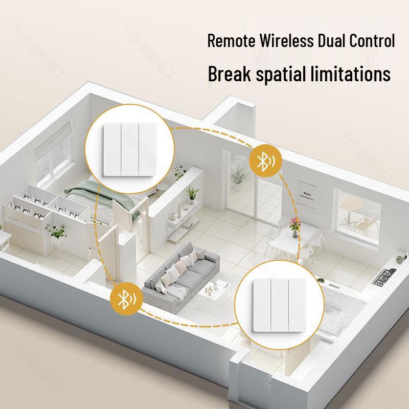 Smart Ultra-Thin Mijia App-Compatible Whole House Voice Control Switch Socket (Single Live Zero Fire)